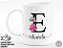 Caneca Letra "E" Floral + Porta Caneca Grátis - Imagem 1