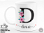 Caneca Letra "D" Floral + Porta Caneca Grátis - Imagem 1