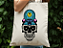 Ecobag CAVEIRA Skull Head Skate 100% Algodão Cru Natural - Imagem 1