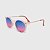 Óculos de Sol Infantil Acetato com Proteção UV400 Teen Redondo Rosa Nude Lente Degradê Azul - Imagem 1