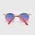 Óculos de Sol Infantil Acetato com Proteção UV400 Teen Redondo Rosa Nude Lente Degradê Azul - Imagem 3