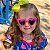 Óculos de Sol Infantil Flexível com Proteção UV400 Coração Pink - Imagem 2
