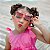 Óculos de Sol Infantil Acetato com Proteção UV400 Teen Laço Rosa Cristal - Imagem 7