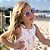 Óculos de Sol Infantil com Proteção UV400 Laço Acetato Teen Rosa Nude com Lente Degradê - Imagem 2