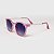 Óculos de Sol Infantil Acetato com Proteção UV400 Teen Redondo Rosa Cristal - Imagem 1