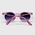 Óculos de Sol Infantil Acetato com Proteção UV400 Teen Redondo Rosa Cristal - Imagem 3