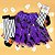 Saia Tutu Tule Halloween Morcegos Roxa - Imagem 2