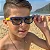 Óculos de Sol Infantil Flexível com Lente Polarizada e Proteção UV400 Azul Marinho e Amarelo - Imagem 2