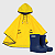 Kit Capa de Chuva Kidsplash! Amarela + Galocha Glow Matte Marinho - Imagem 1