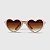 Óculos de Sol Infantil Acetato com Proteção UV400 Teen Coração Rosa Nude - Imagem 2