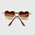 Óculos de Sol Infantil Acetato com Proteção UV400 Teen Coração Rosa Nude - Imagem 4