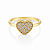 Anel coração cravejado em microzircônia cristal banhado a ouro 18k dourado - Imagem 1
