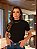 T-shirt Gola Alta Gabi Preta Algodão Egípcio - Imagem 6