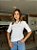 T-shirt Gola Redonda Paula Branca Algodão Egípcio - Imagem 4