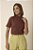 T-shirt Gola Alta Gabi Chocolate - Imagem 4