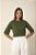 T-shirt Gola Redonda Paula Verde Floresta Algodão Egípcio - Imagem 1