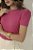 T-shirt Manga Bufante Gisa Rosa Algodão Egípcio - Imagem 2