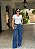 Calça Jeans Wide Leg Escura - Imagem 1