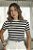 T-shirt Gola Redonda Ana Listrada Azul Marinho - Imagem 5