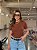 T-shirt Gola Redonda Ana Marrom - Imagem 1