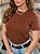 T-shirt Gola Redonda Ana Marrom - Imagem 3