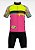 Conjunto de Ciclismo Infantil Camisa + Bermuda Stickers Rosa - Vários Tamanhos - Imagem 1