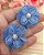 Aplique de Flor de Tecido com Pérola - Azul - 2 unidades - Imagem 1