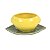 BOWL LIMÃO COM PIRES EM CERAMICA ESMALTADA AMARELO 300 ML MESA POSTA E UTILIDADE - Imagem 1