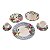 KIT 2 PRATOS DE SOBREMESA LINHA GARDEN EM CERAMICA BEGE FLORAL 20 CM MESA POSTA - Imagem 4