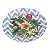 KIT 2 PRATOS DE SOBREMESA LINHA SUMMER EM CERAMICA ESTAMPA AZUL BRANCO FLORAL 20 CM MESA POSTA - Imagem 2