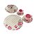KIT 2 PRATOS FUNDOS LINHA ROSE GARDEN EM CERAMICA BEGE E ROSA 21,3 CM MESA POSTA - Imagem 3
