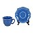 KIT 2 XÍCARAS DE CHÁ LINHA MADELEINE EM CERÂMICA AZUL 200 ML MESA POSTA - Imagem 2