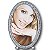 PORTA RETRATO DE METAL OVAL COM STRASS 16 X 11 X 1 CM PARA FOTOS 10 X 15 CM - Imagem 1