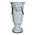 VASO DECORATIVO CIMENTO ESMALTADO AZUL CLARO COM CORRENTE E LEÃO 46 X 22 X 22 CM DECORAÇÃO - Imagem 1