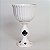 VASO DECORATIVO TAÇA MILÃO CERAMICA COM NAIPES  DE  BARALHO 30 X 17 X 17 CM - Imagem 3