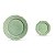 KIT 2 PRATOS EM CERAMICA VERDE MODELOS RASO E SOBREMESA MESA POSTA - Imagem 1