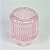 PORTA VELAS REDONDO DE VIDRO FRISADO ROSA 8,5 X 6,5 CM DECORAÇÃO MESA POSTA - Imagem 4