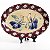 TRAVESSA OVAL EM CERAMICA ESTAMPA AMARELA E MARROM PASSAROS 43 X 30,5 X 4,5 CM MESA POSTA - Imagem 1