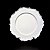 KIT 2 SOUSPLATS REDONDOS EM POLIPROPILENO BRANCO COM BORDAS PRATEADAS 33 CM MESA POSTA - Imagem 1