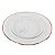 KIT 2 SOUSPLATS REDONDOS DE VIDRO TRANSPARENTE COM BORDA NA COR ROSÉ 33 CM MESA POSTA - Imagem 1