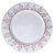 KIT 2 SOUSPLATS REDONDOS EM POLIPROPILENO BRANCO BORDA FOLHAS ROSÉ 33 CM MESA POSTA - Imagem 1