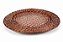 KIT 2 SOUSPLATS REDONDOS VAZADO EM RATTAN MARROM 32 CM MESA POSTA - Imagem 3