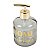 SABONETEIRA PARA SABÃO LIQUIDO DE VIDRO FUMÊ COM DISPENSADOR PLASTICO DOURADO 400 ML CASA BANHEIRO UTILIDADE - Imagem 1