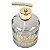 SABONETEIRA PARA SABÃO LIQUIDO DE VIDRO FUMÊ COM DISPENSADOR PLASTICO DOURADO 400 ML CASA BANHEIRO UTILIDADE - Imagem 3