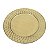 KIT 2 SOUSPLATS REDONDOS EM POLIPROPILENO DOURADO BORDA FIGURAS GEOMÉTRICAS  33 CM MESA POSTA - Imagem 2