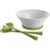SALADEIRA EM CERÂMICA ESMALTADA VERDE E BRANCA 25,5 CM MESA POSTA - Imagem 4