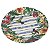 KIT 2 PRATOS RASOS LINHA SUMMER EM CERAMICA ESTAMPA AZUL BRANCA NATUREZA 28 CM MESA POSTA - Imagem 3