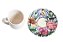 CONJUNTO XÍCARAS DE CAFÉ LINHA GARDEN EM CERÂMICA BRANCA PIRES ESTAMPA AZUL ROSA FLORAL 100 ML MESA POSTA 6 UNIDADES - Imagem 3