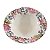KIT 2 PRATOS FUNDOS LINHA MÔNACO HORTENSIA EM CERAMICA BEGE BORDA FLORAL 22 CM MESA POSTA - Imagem 2
