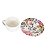 CONJUNTO XÍCARAS DE CHÁ LINHA MONACO HORTENSIA EM CERÂMICA BRANCA PIRES ESTAMPA BEGE FLORAL 190 ML MESA POSTA 6 UNIDADES - Imagem 2